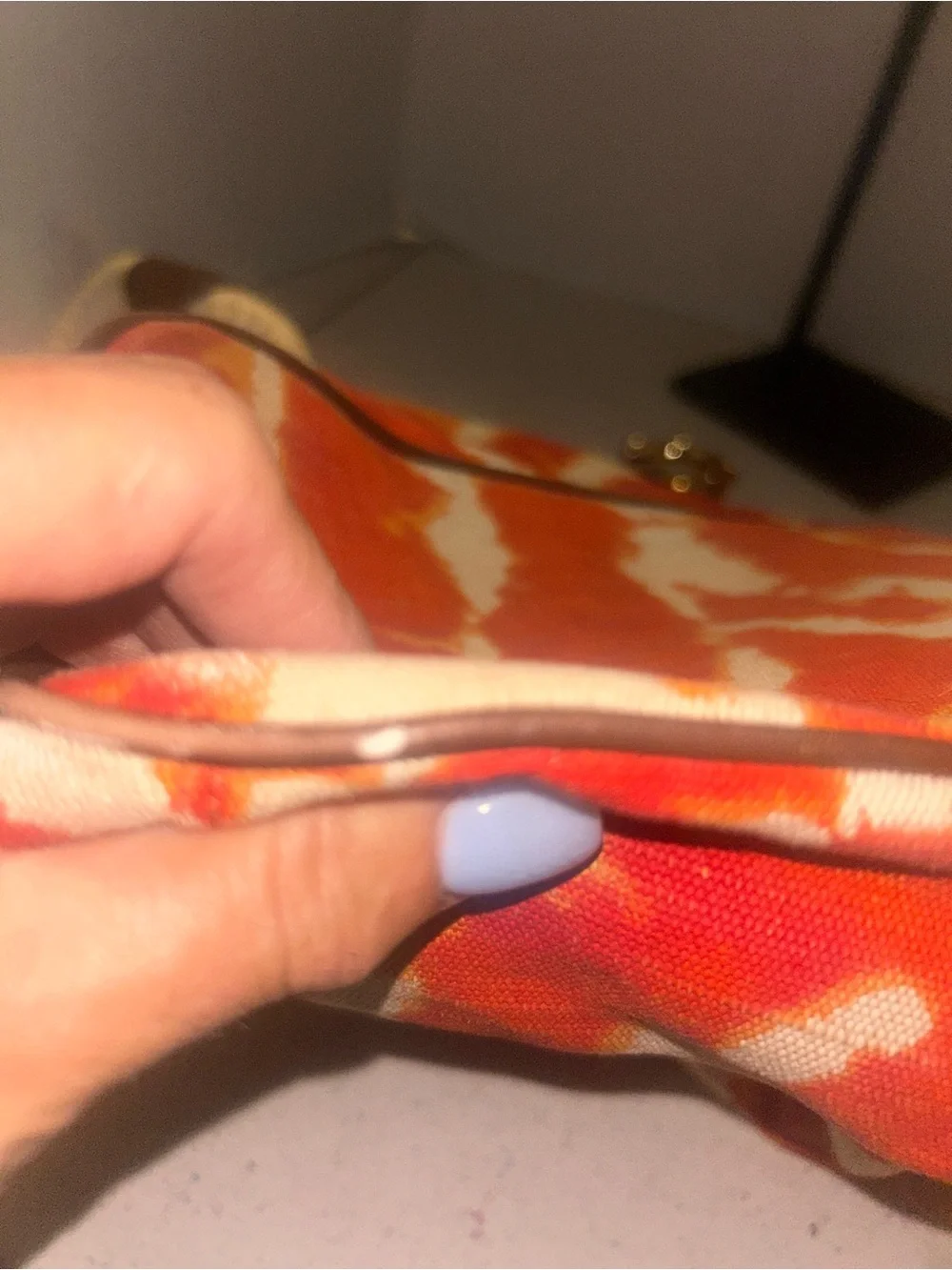 Michael Micheal Kors Red/Orange and Cream Tie-Dye Canvas Shoulder Bag